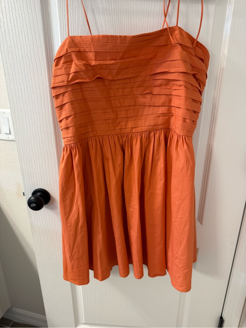 Abercrombie & Fitch Orange Pleated Bodice Mini Dress